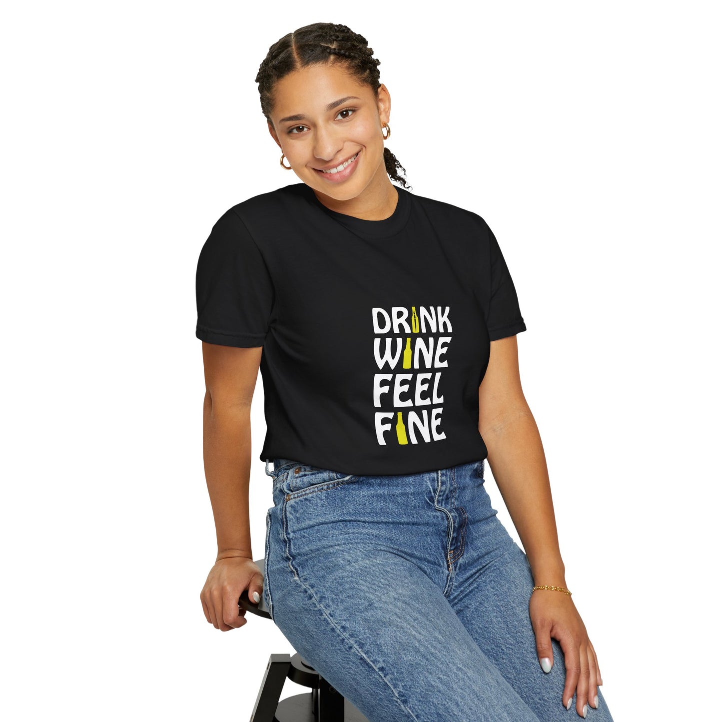 Drink Wine Feel Fine Shirt – Funny Wine Lover T-Shirt, Chill Vibes Graphic Tee