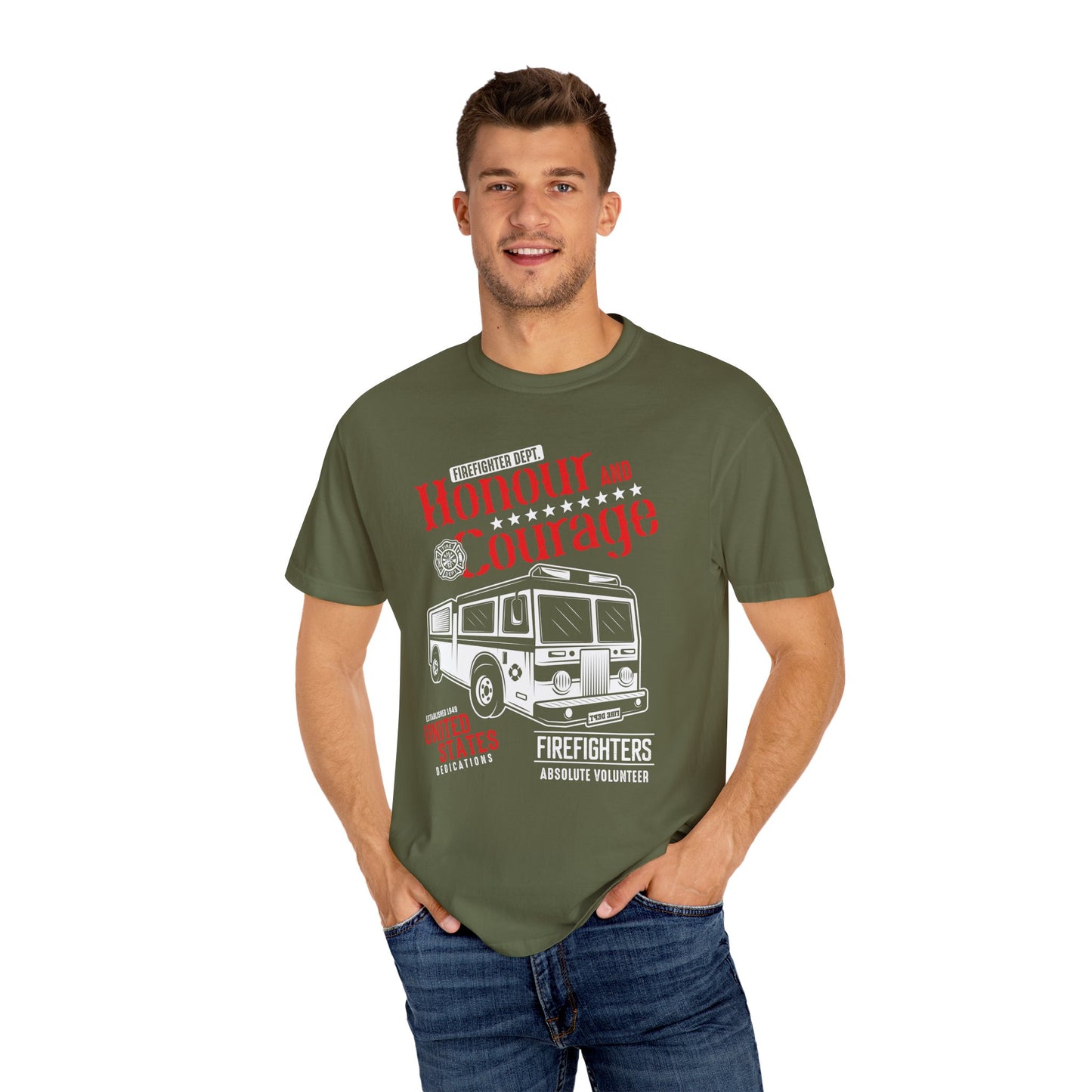 Honor and Courage Firefighter T-shirt, Unisex Shirt, Firefighter Gift, Volunteer Appreciation, Casual Wear, Memorial Gift