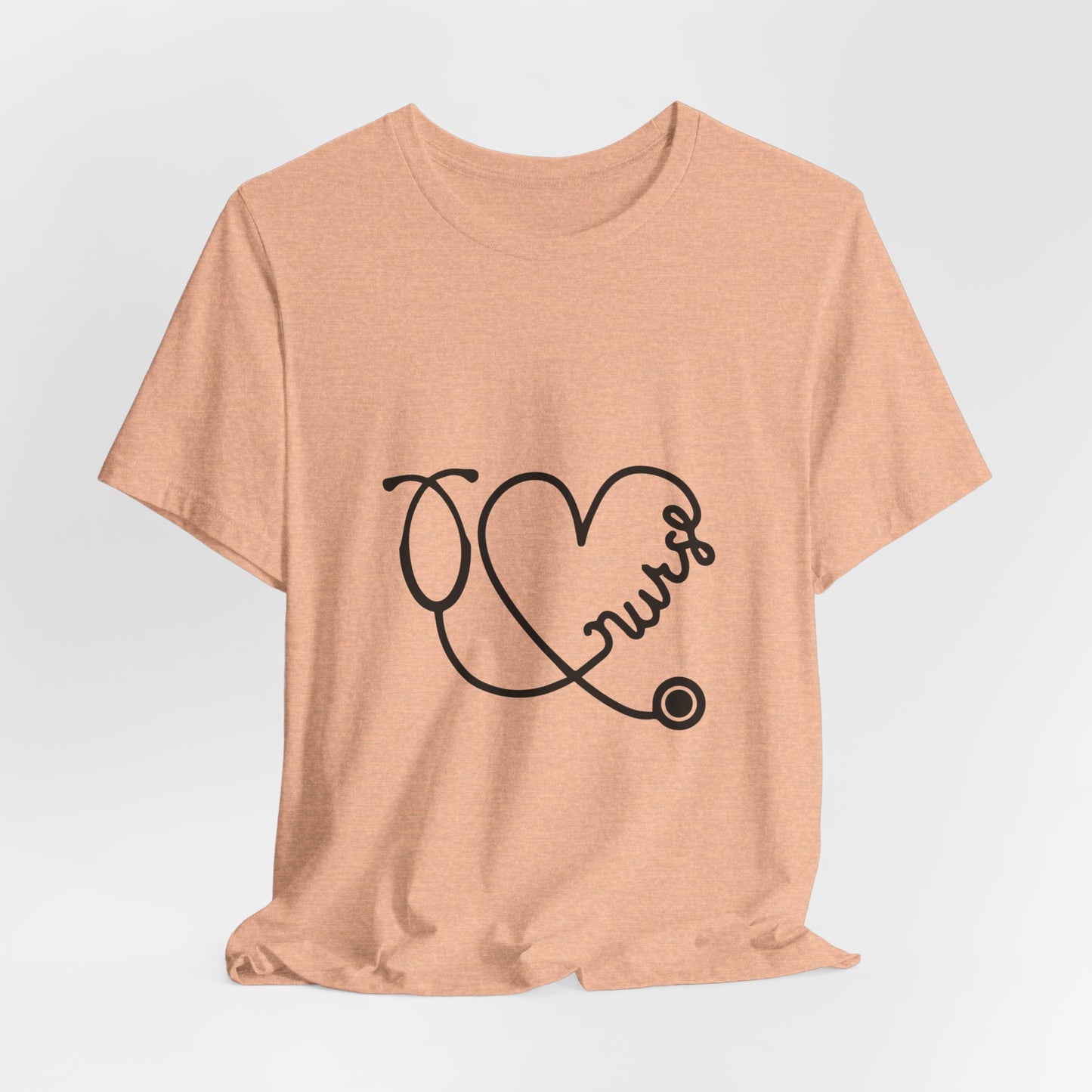 Nurse Heart Stethoscope T-Shirt — Cute Medical Gift Tee for Nurses