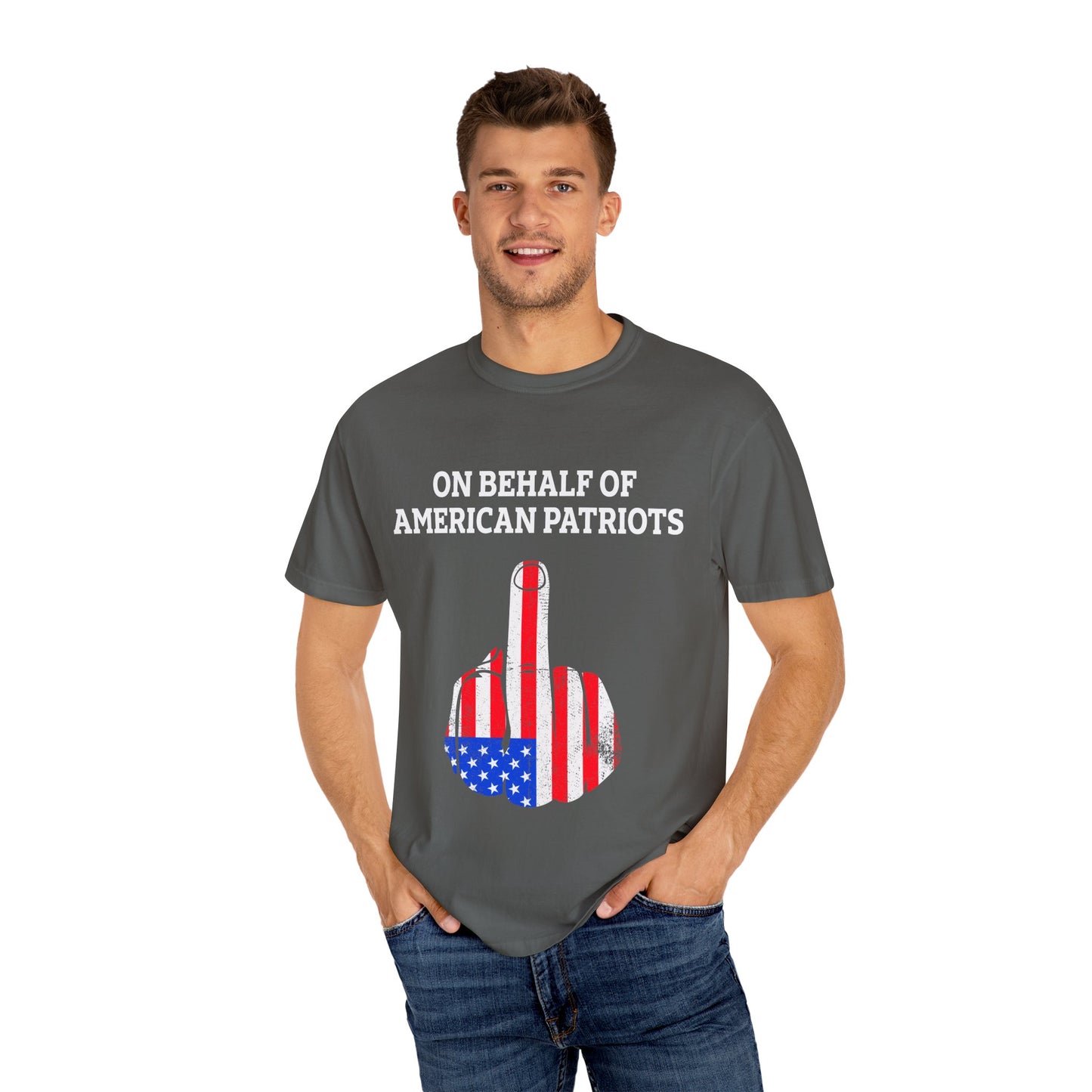 American Pride Graphic Tee, Unisex Garment Dyed T-shirt, Funny Statement T-shirt, Independence Day Gift, Casual Wear