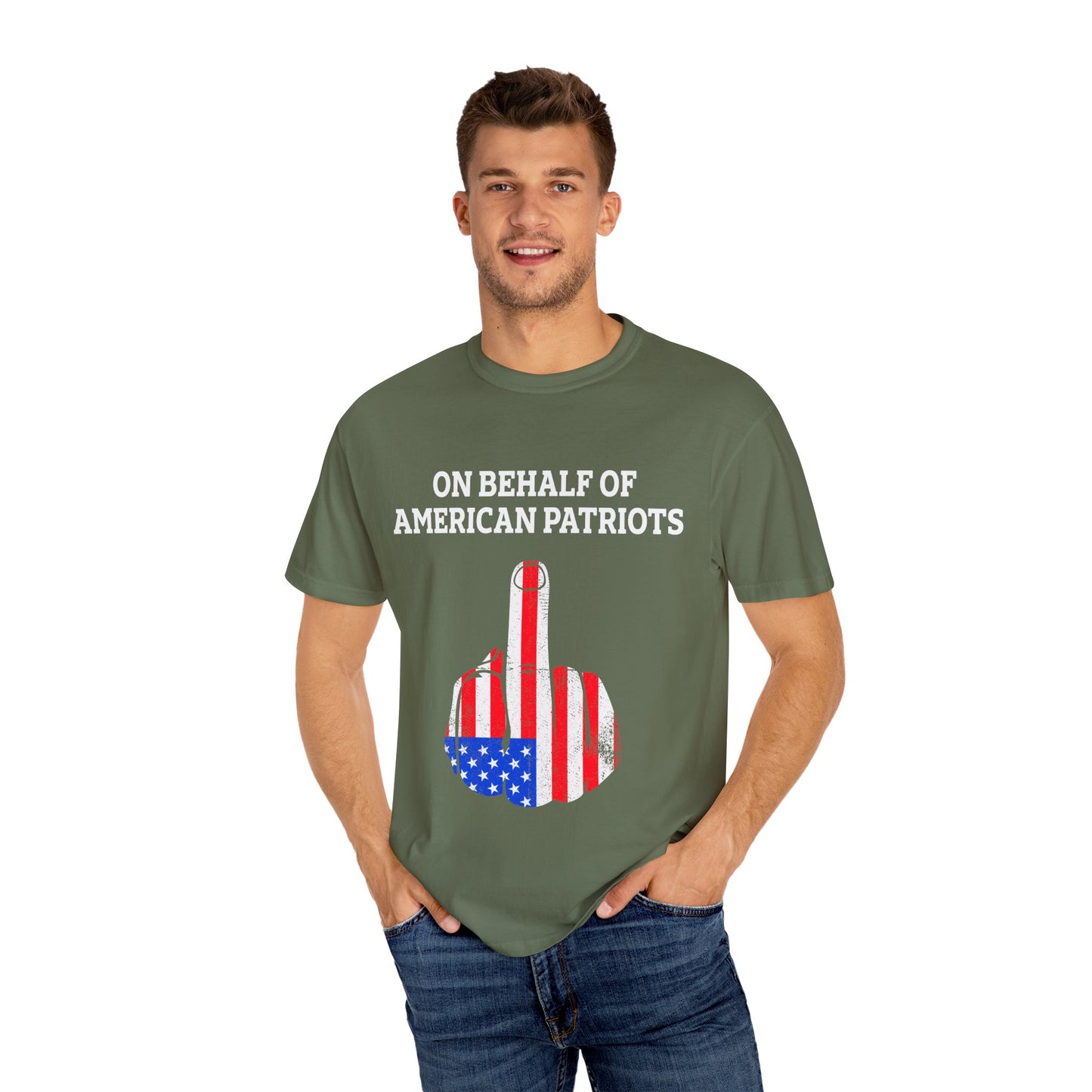 American Pride Graphic Tee, Unisex Garment Dyed T-shirt, Funny Statement T-shirt, Independence Day Gift, Casual Wear