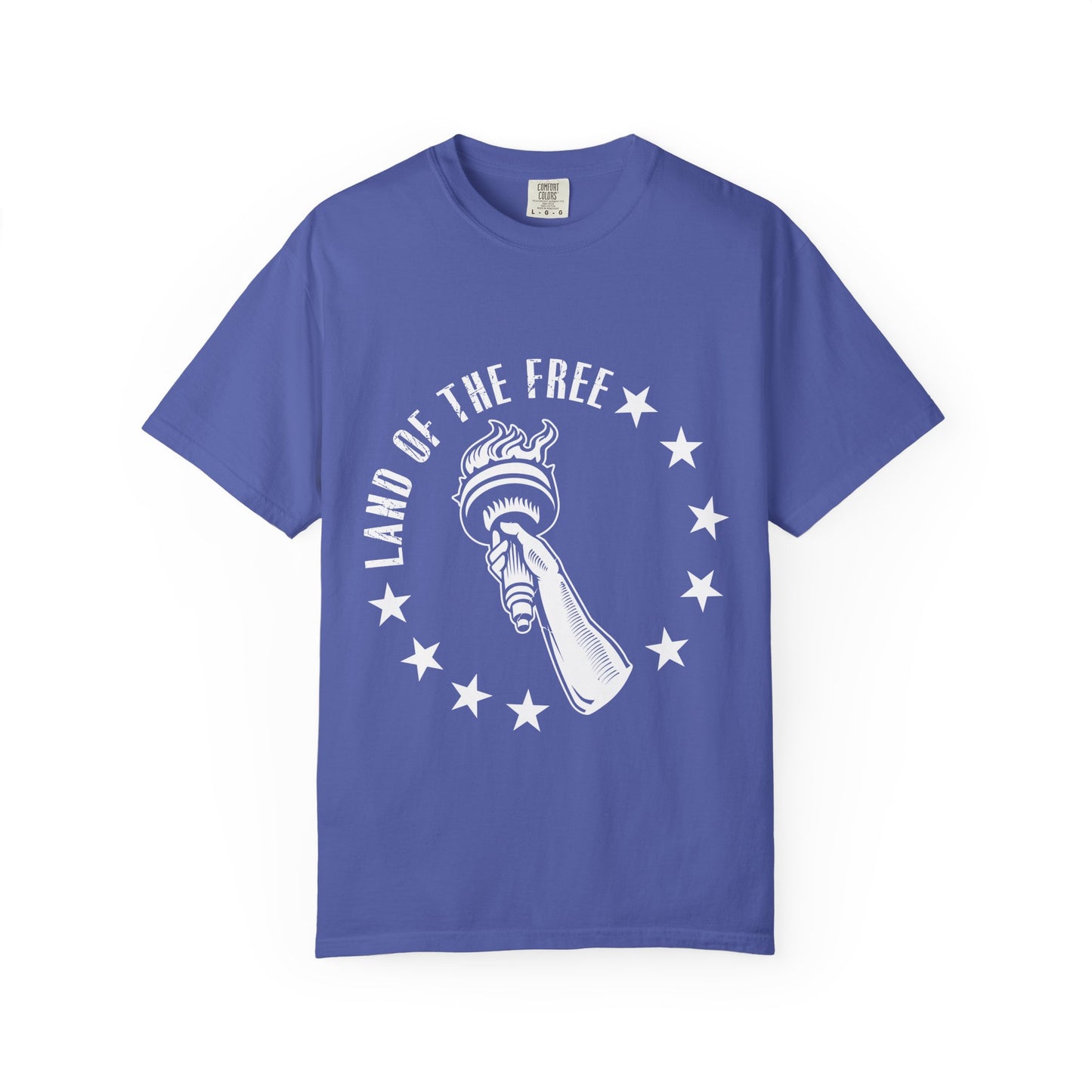 Land of the Free Garment-Dyed T-shirt, Unisex Graphic Tee, Independence Day Celebration, Casual Wear, Star-Spangled Style, [...]