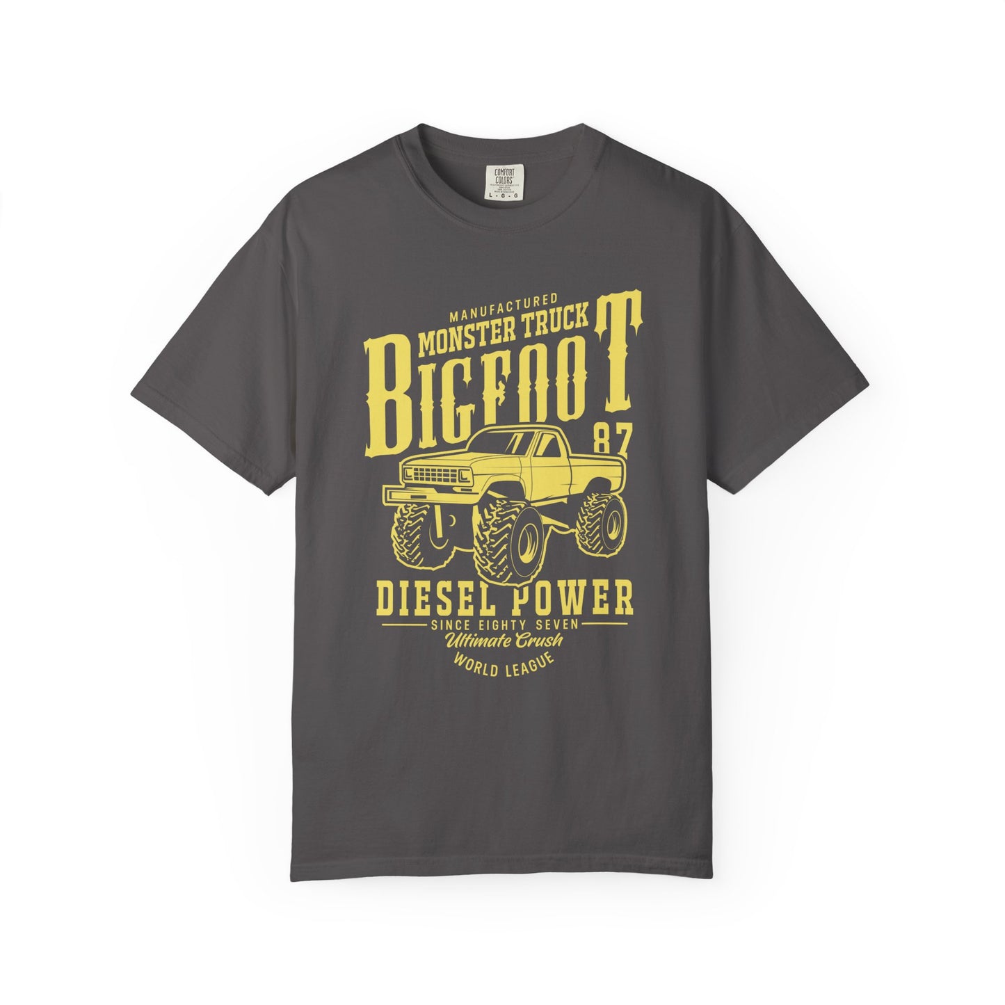 Bigfoot Monster Truck T-Shirt | Unisex Garment-Dyed Tee, Vintage Style Shirt, Perfect for Truck Lovers, Birthday Gift, Outdoor Adventures