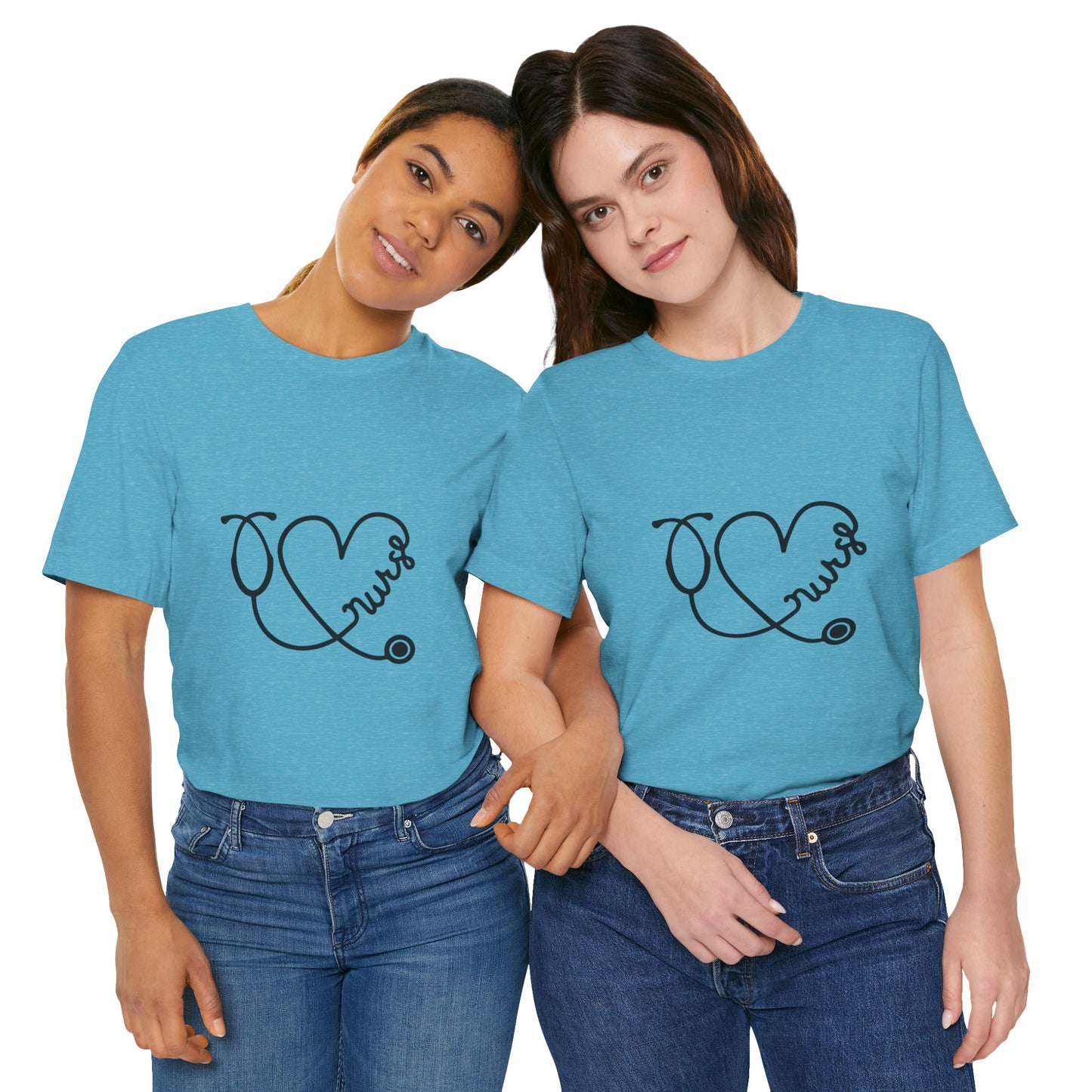 Nurse Heart Stethoscope T-Shirt — Cute Medical Gift Tee for Nurses