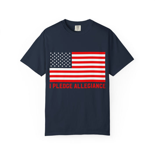 Patriotic Unisex T-Shirt, Casual Wear, Independence Day, Gift for Veterans, Stylish Tee with 'I Pledge Allegiance' Design