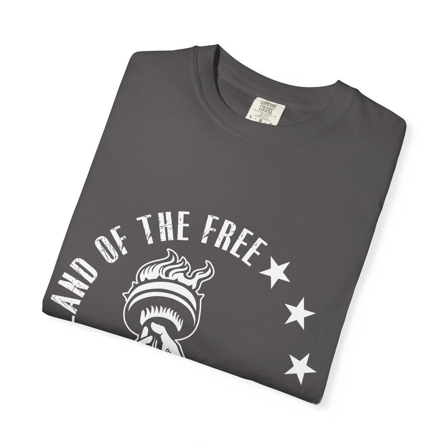 Land of the Free Garment-Dyed T-shirt, Unisex Graphic Tee, Independence Day Celebration, Casual Wear, Star-Spangled Style, [...]
